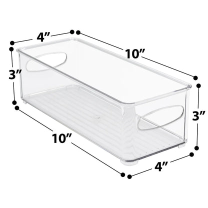 Plastic Storage Bins Stackable Clear Pantry Organizer Box Containers