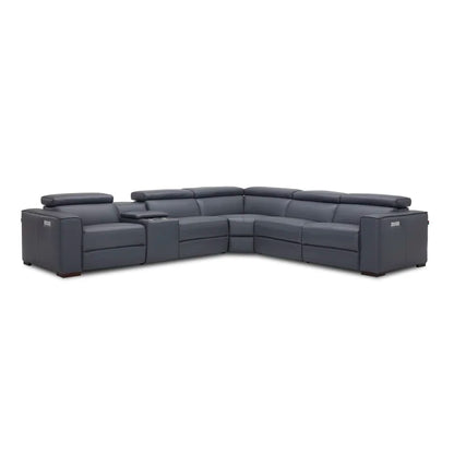 Graddy 6 - Piece Leather Power Reclining Sectional