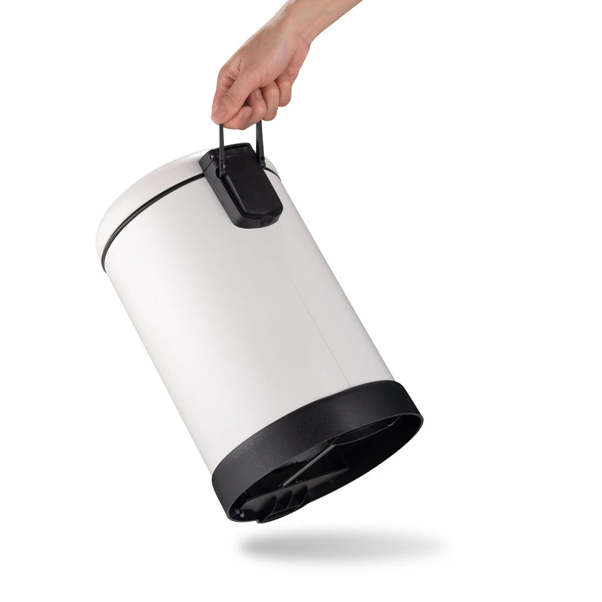 Qualiazero TWO 1.6 Gal Round Step On Trash Cans, Stainless Steel, Twin Pack