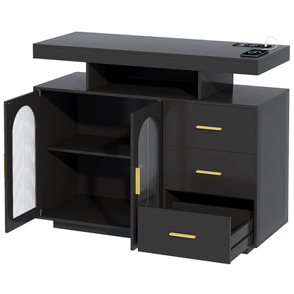 39''Wide Sideboard With LED Light - N/A