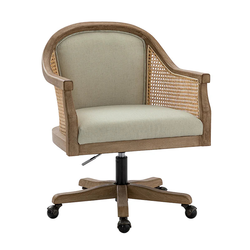 Audrey Task Accent Chair with Rattan Arms