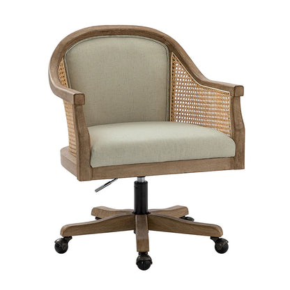 Audrey Task Accent Chair with Rattan Arms