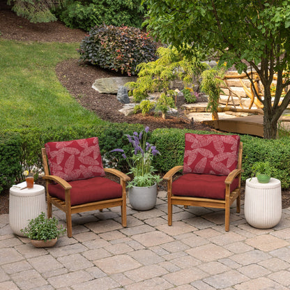 ARDEN Outdoor Plush Modern Tufted Blowfill Deep Seat Set, 24 x 24