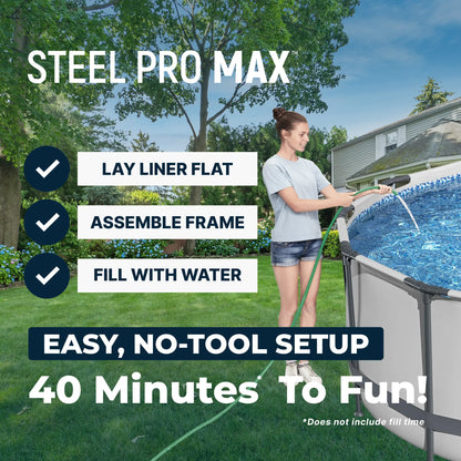 Bestway Steel Pro MAX Round Above Ground Swimming Pool Outdoor