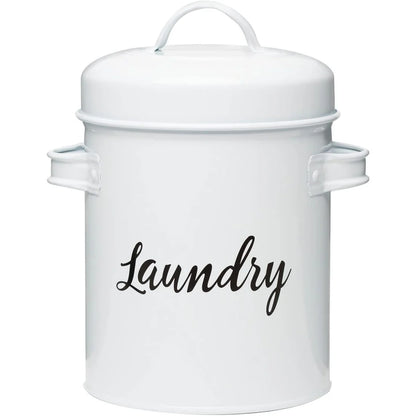 Amici Home Launderette Metal Canister Laundry Detergent Storage Tin
