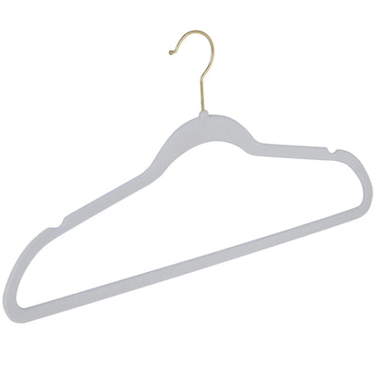 Simplify 25 Pack Slim Velvet Gold Hook Hangers - 17.7" x 9"
