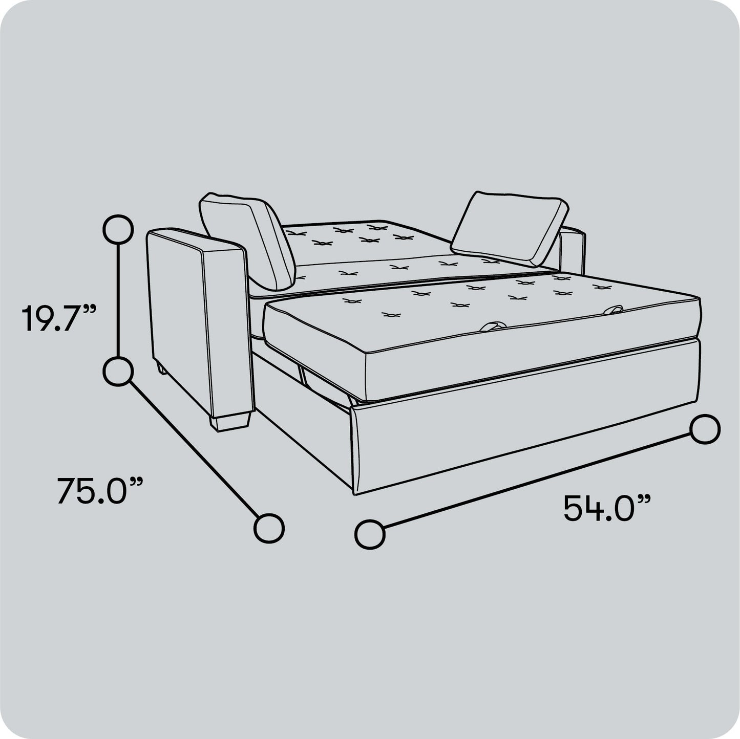 Serta Monroe Full Size Convertible Sleeper Sofa with Cushions