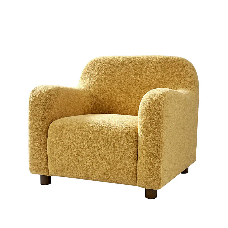 Heinrich 35" Wide Boucle Upholstered Armchair  with Solid Wood Legs