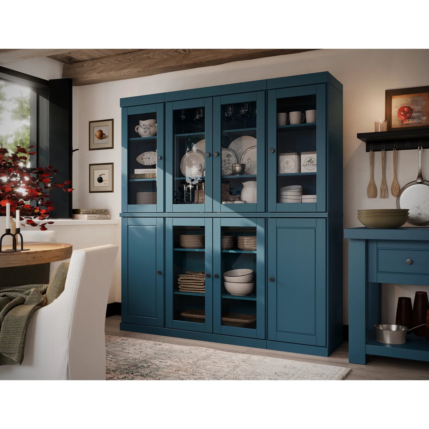 100% Solid Wood 65" Kitchen China Pantry Buffet by Palace Imports - 65" x 71.5"