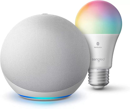 Echo (4th Gen) | With premium sound, smart home hub, and Alexa | Glacier White
