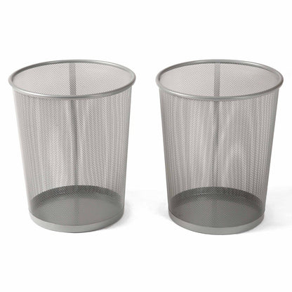 Seville Classics 6 Gal. Round Mesh Trash Can Recycling Bin (2-Pack)