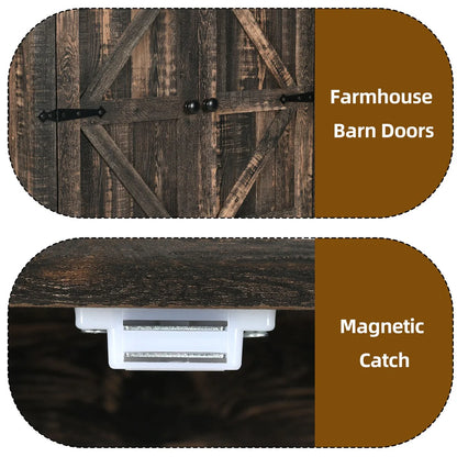 64" Farmhouse Tall Kitchen Pantry Storage Cabinet with 2 Drawers & Doors