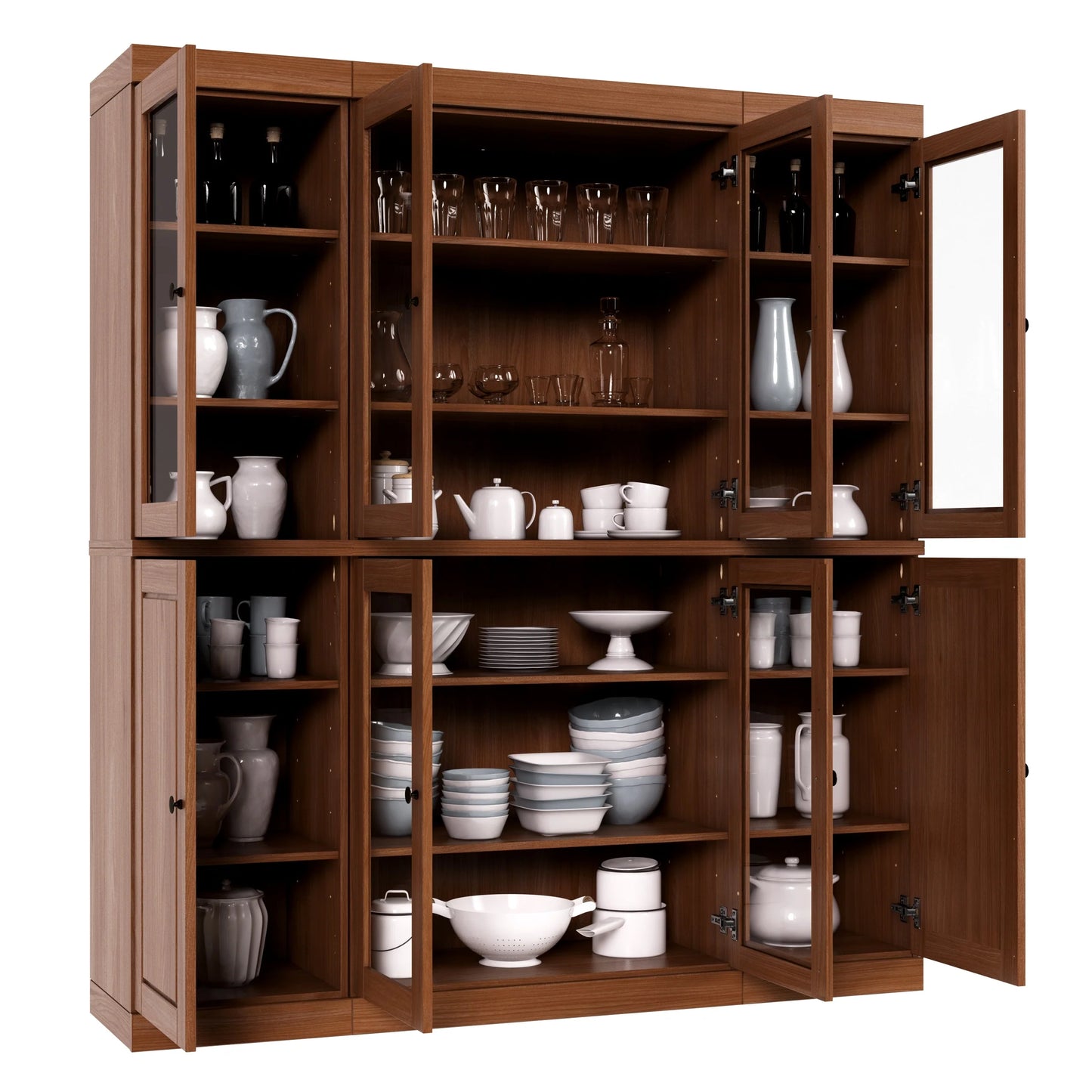 100% Solid Wood 65" Kitchen China Pantry Buffet by Palace Imports - 65" x 71.5"