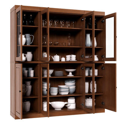 100% Solid Wood 65" Kitchen China Pantry Buffet by Palace Imports - 65" x 71.5"