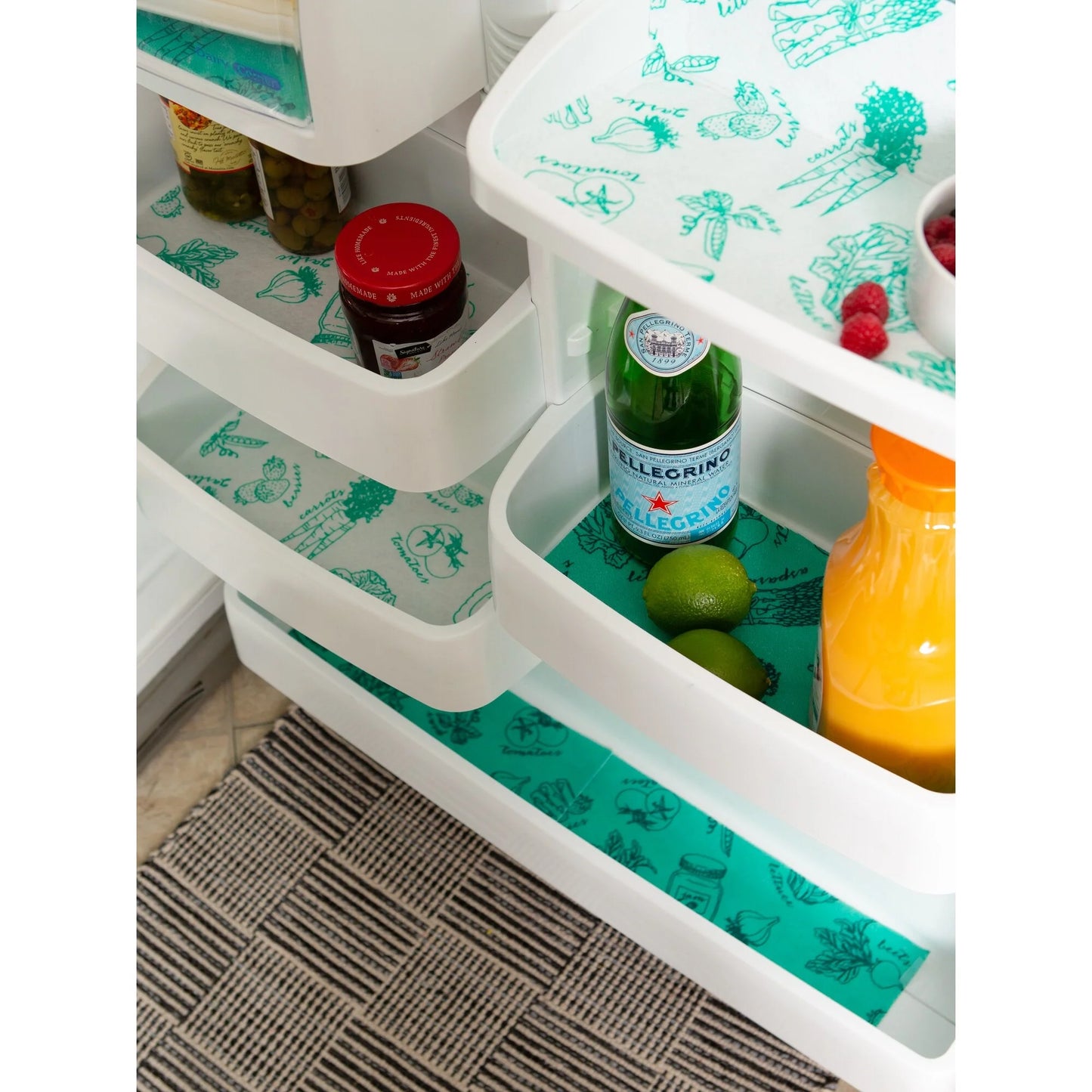 DII Nautical Blue Market Print Fridge Liner (Set of 6)