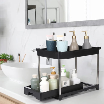 Under Sink Organizer with Sliding Storage Drawer