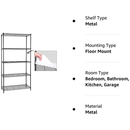 4/5-Tier Steel Shelving Unit Heavy-Duty Storage Rack