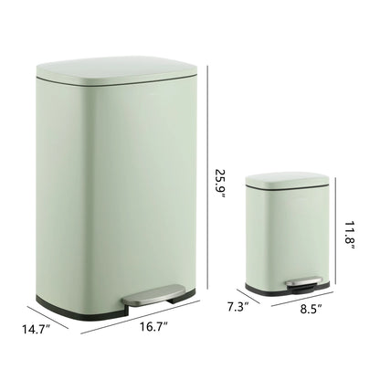 happimess 13-Gallon Trash Can with Soft-Close Lid and FREE Mini Trash Can