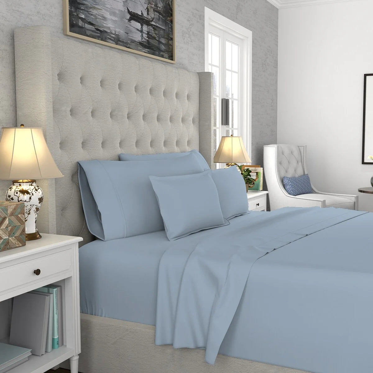 Color Sense 1200TC Premium Cotton-Blend Wrinkle-Resistant Sheet Set