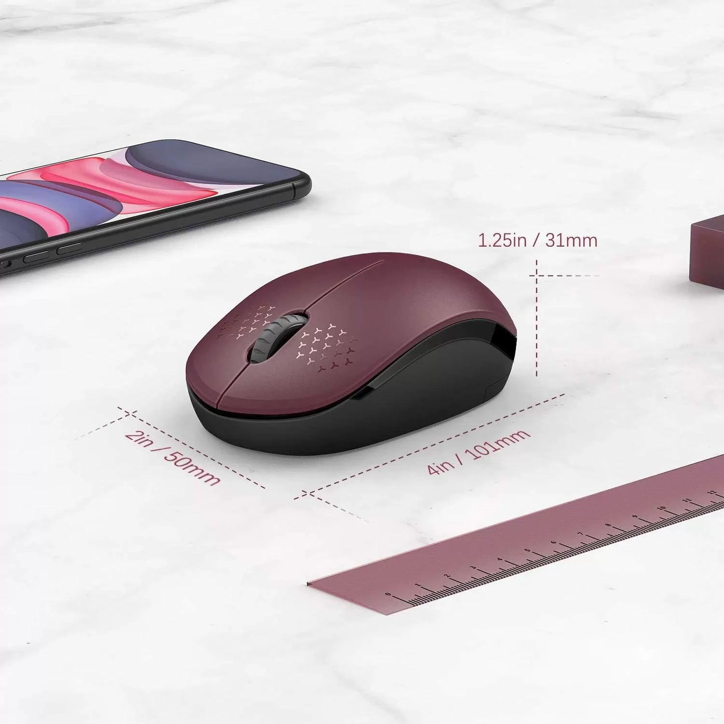seenda Wireless Mouse, 2.4G Noiseless Mouse with USB Receiver - Portable Computer Mice for PC, Tablet, Laptop with Windows System - Mint Green