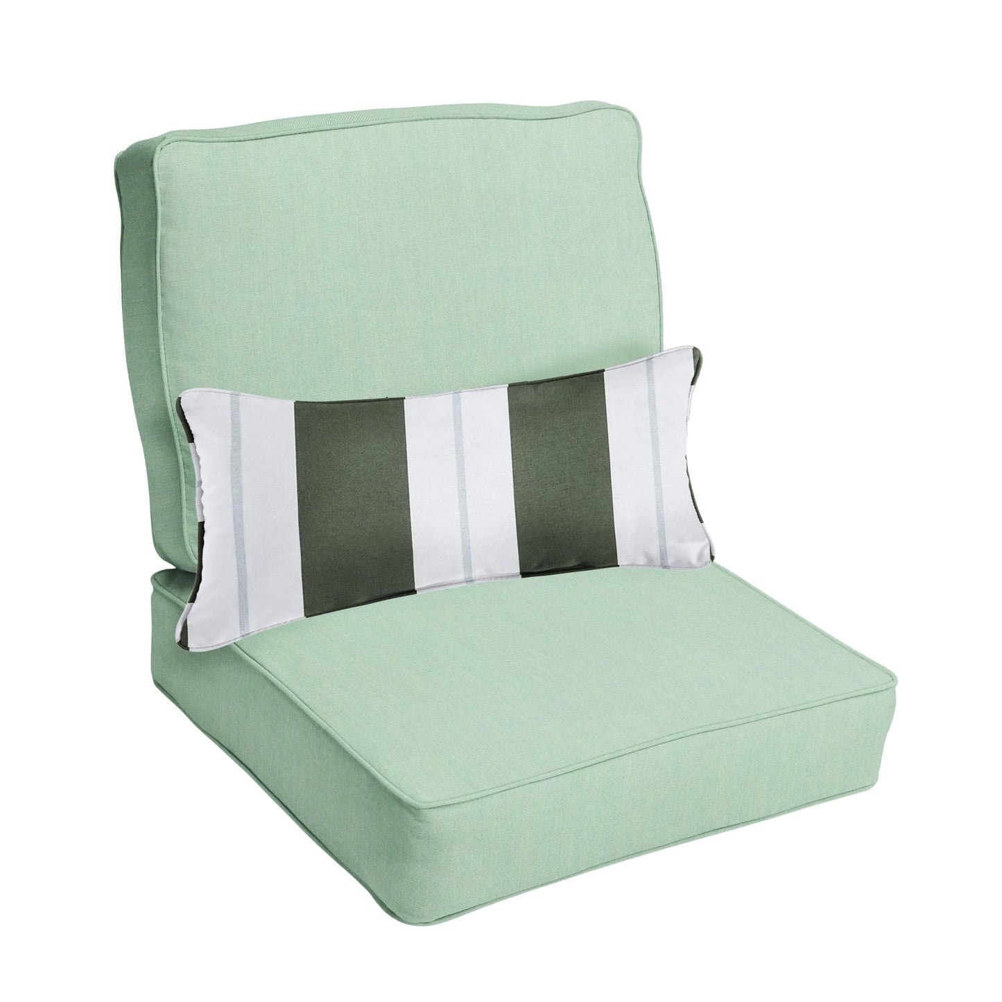 Sorra Home Oakley Sunbrella Solid Indoor/ Outdoor Corded Chair Cushion Set and Lumbar Pillow