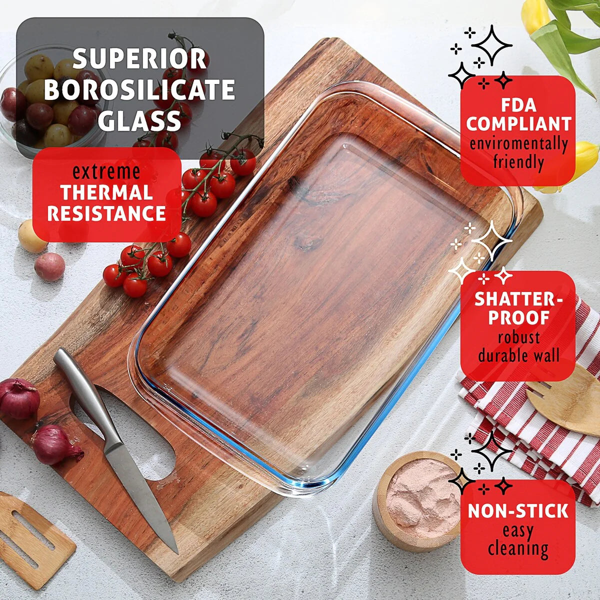 Eatex Baking Lasagna Pans Set with lid