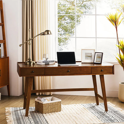 Charlotte Mid-century Modern 60" Computer Desk with Cable Management & Charging Station