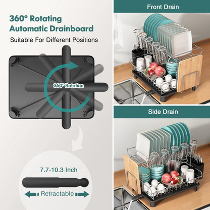 JASIWAY 2 Tier Kitchen Stainless Steel Dish Rack