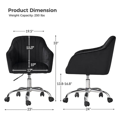 Theo Modern Velvet Task Chair with Tufted Back