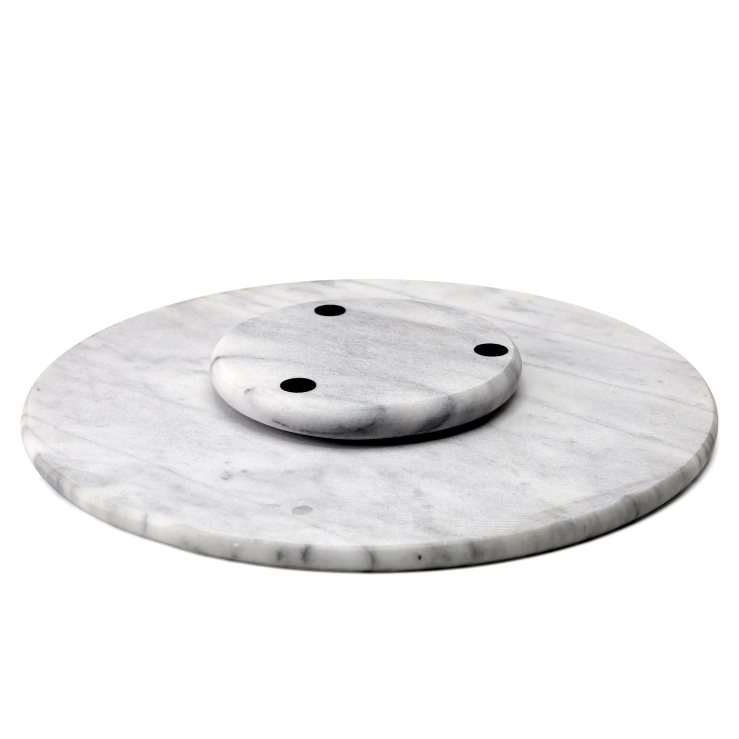Creative Home White Marble 12" Lazy Susan, Rotating Serving Board