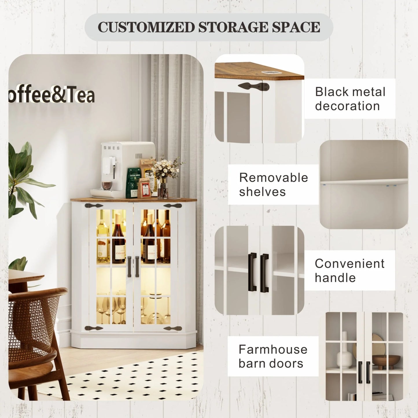 20"Wide Corner Storage Cabinet - N/A