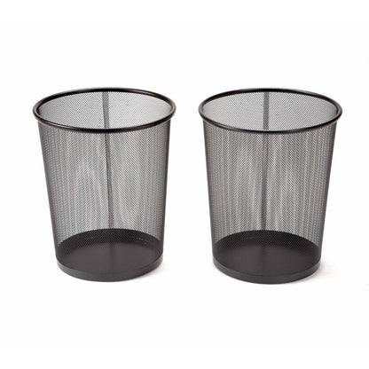 Seville Classics 6 Gal. Round Mesh Trash Can Recycling Bin (2-Pack)