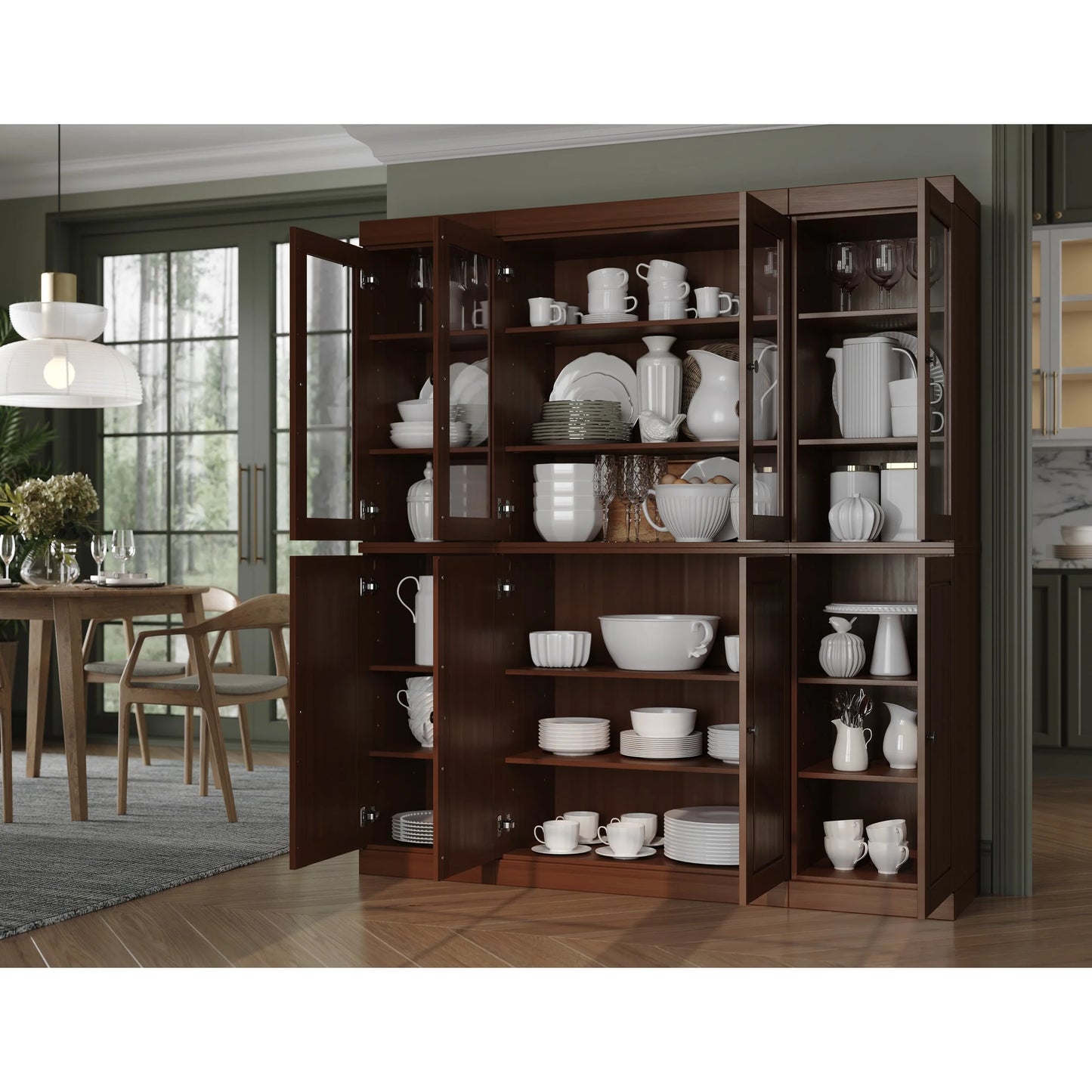 100% Solid Wood 65" Kitchen China Pantry Buffet by Palace Imports - 65" x 71.5"