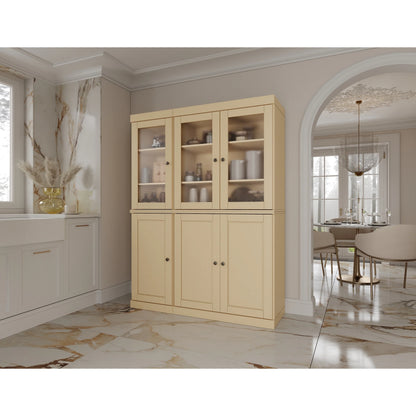 Palace Imports 100% Solid Wood China Pantry with Glass or Solid Wood Doors and 2-Drawers - 48.5" x 71.5"