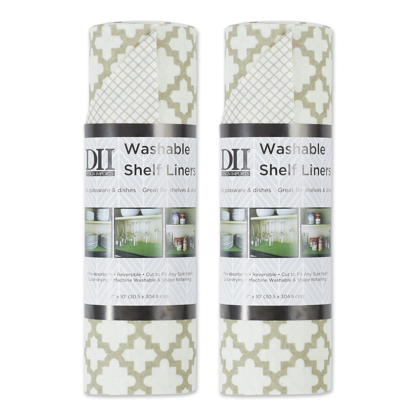 DII Grey Lattice Shelf Liner (Set of 2)