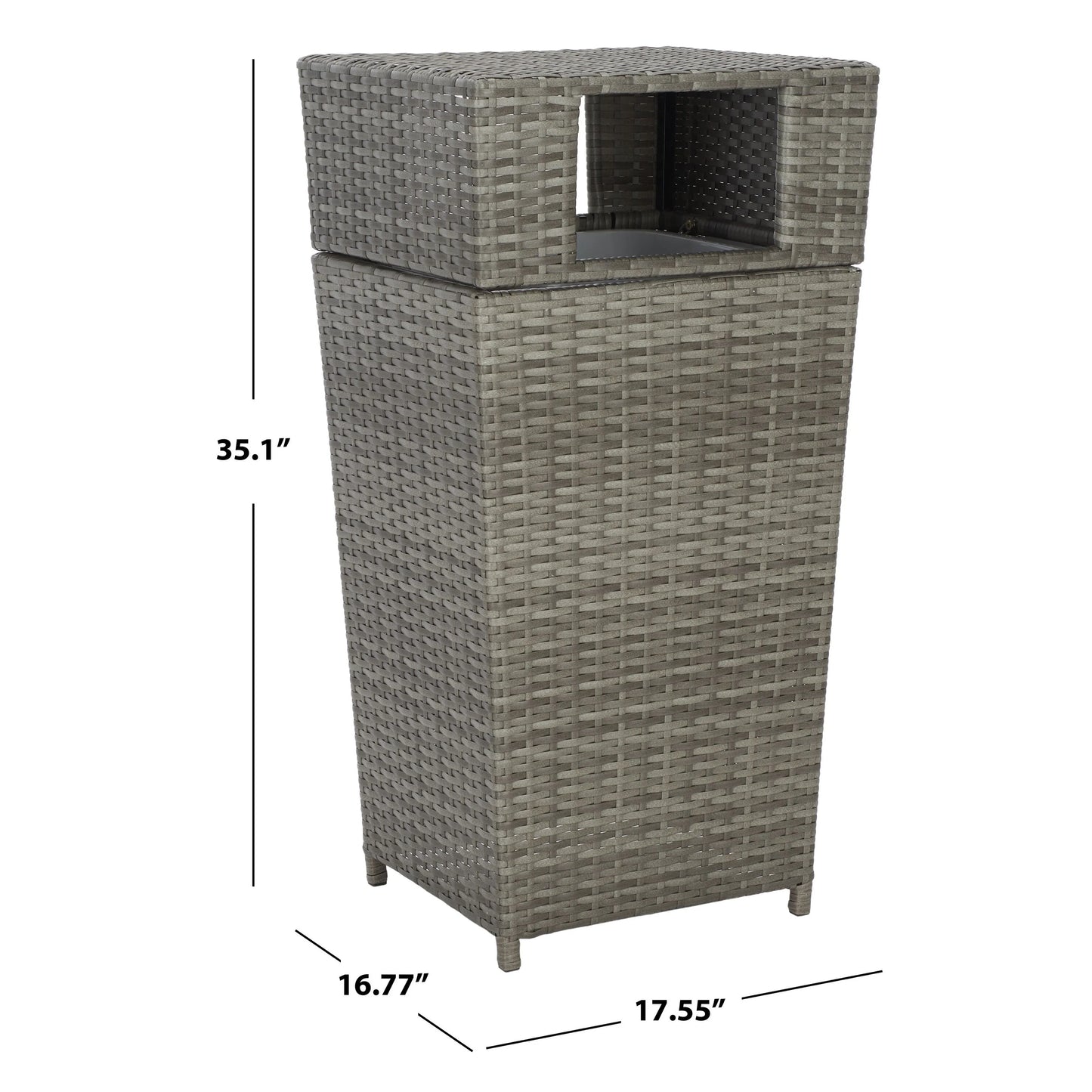 SAFAVIEH Outdoor Jennie Trash Bin (Fully Assembled)