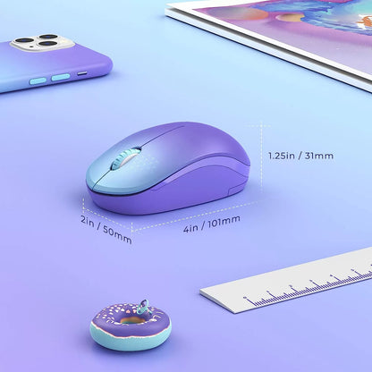 seenda Wireless Mouse, 2.4G Noiseless Mouse with USB Receiver - Portable Computer Mice for PC, Tablet, Laptop with Windows System - Mint Green