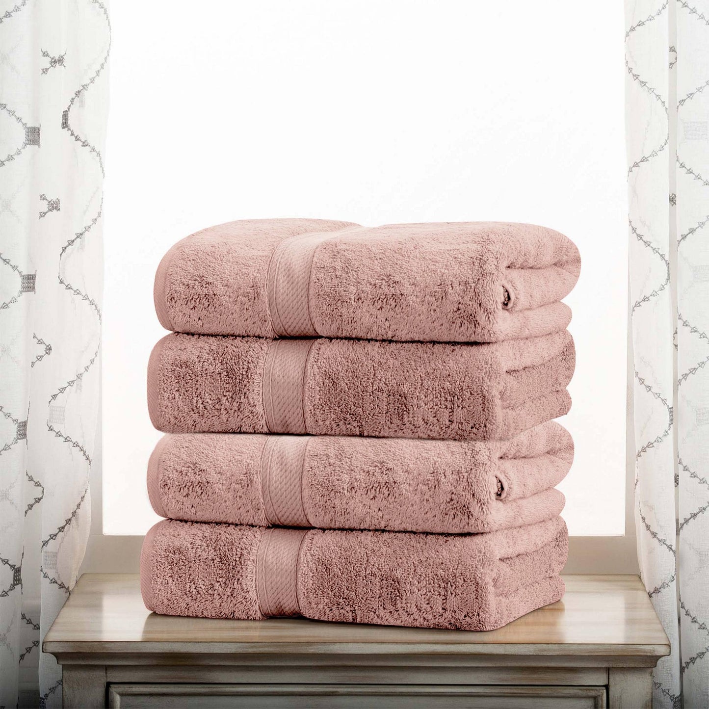 Superior Egyptian Cotton Pile Heavyweight Bath Towel Set of 4