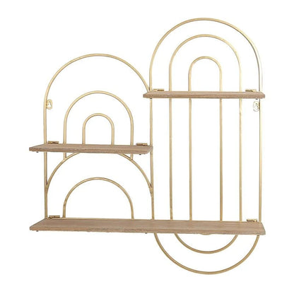 Ovella Oval Metal Modern Tiered Wall Shelf - 29"H x 24"W x 5.5"D