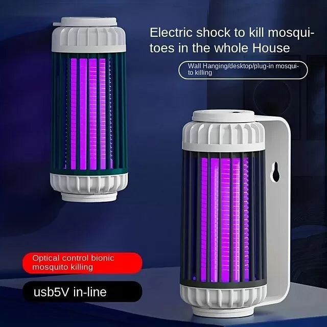 Mosquito Trap Electric USB Portable Silent Killer Lamp Electric Bug Zapper Inhalation Mosquito Killer Lamp Household Outdoor Rechargeable Mosquito Trap Wall Mountable Desktop Friendly