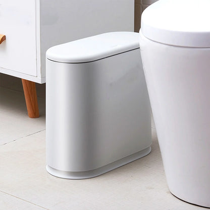 HANAMYA 2.4 Gallon Slim Trash Can with Press Top Lid
