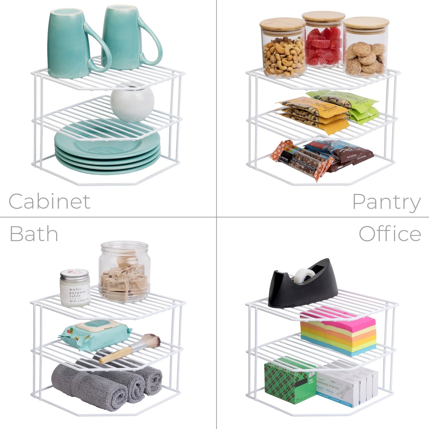 Smart Design 3-Tier Kitchen Corner Shelf Rack