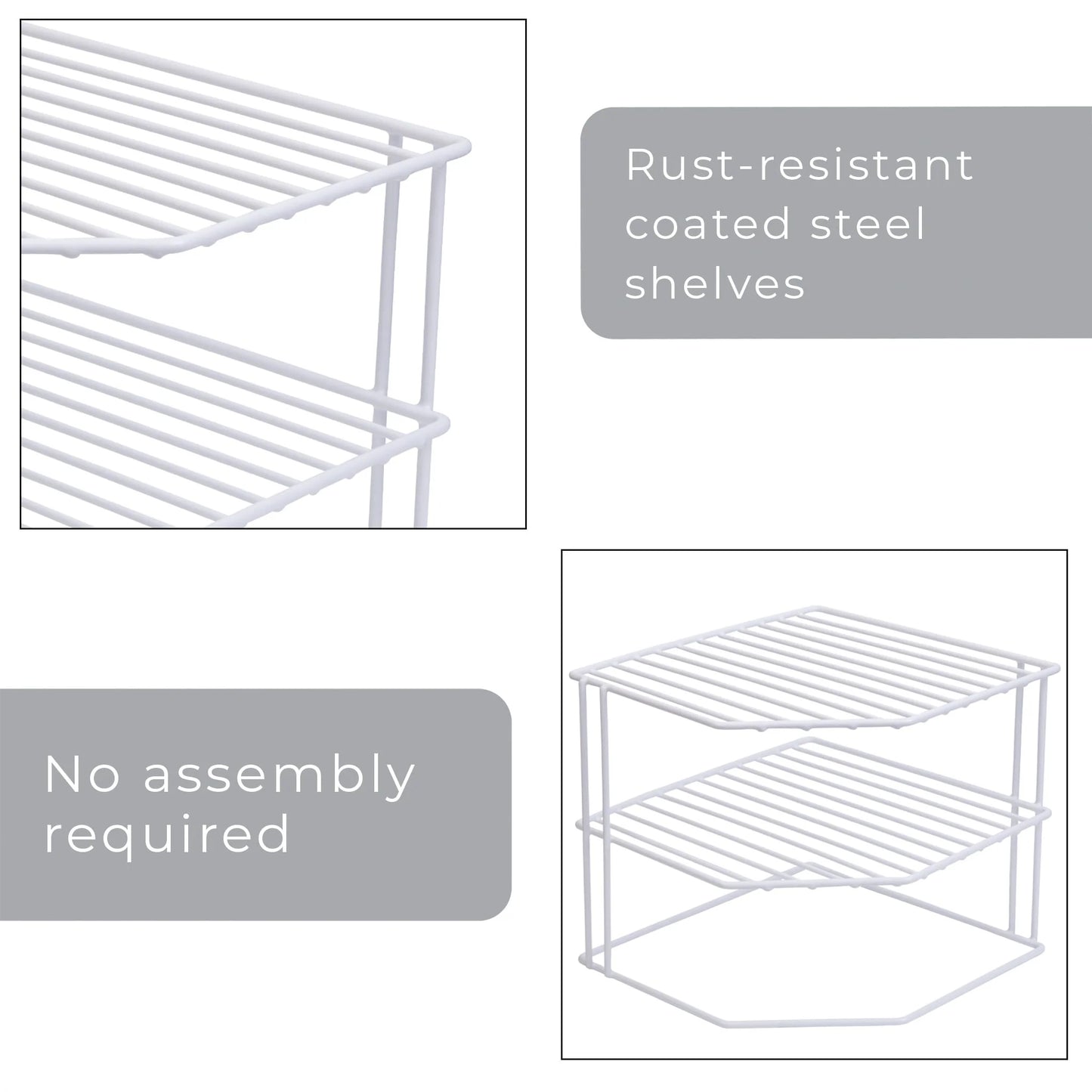 Smart Design 3-Tier Kitchen Corner Shelf Rack
