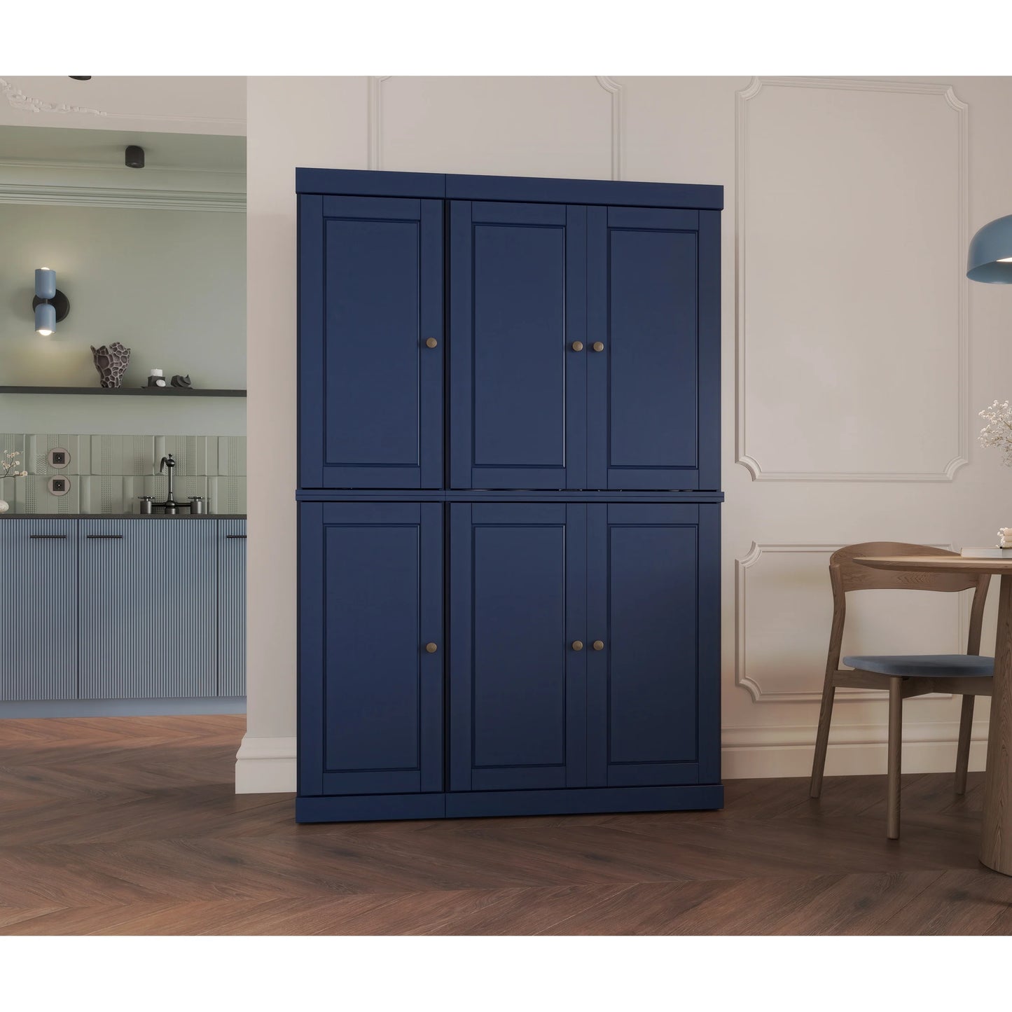 Palace Imports 100% Solid Wood 48.5" China Pantry Cabinet with Solid or Clear Glass Doors and Adjustable Shelves - 48.5" x 71.5"