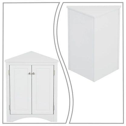 Modern Stylish Triangle Corner Storage Cabinet with Two Adjustable Internal Shelves