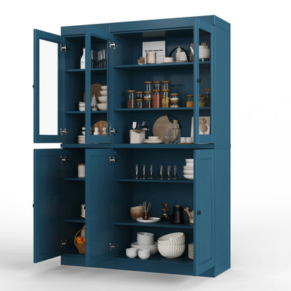 Palace Imports 100% Solid Wood 48.5" China Pantry Cabinet with Solid or Clear Glass Doors and Adjustable Shelves - 48.5" x 71.5"