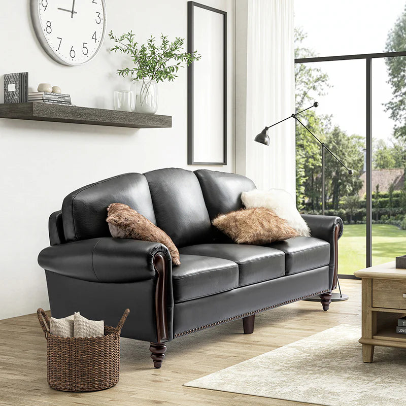 Christoph 84" Genuine Leather Sofa