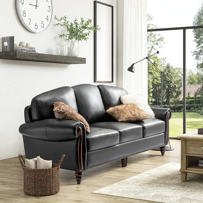 Christoph 84" Genuine Leather Sofa