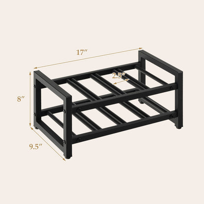 Gymax 8 Bottle Wine Rack 2 Tier Wine Display Storage Holder Countertop