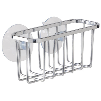 Simply Kitchen Details Silvertone Chrome Iron Suction-mount Sponge Holder - 5.5" x 2.0" x 2.5"